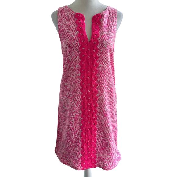 Lilly Pulitzer Pink Target Colab Sz 8 Medium Shift Dress Short Women's Tropical - Picture 1 of 6